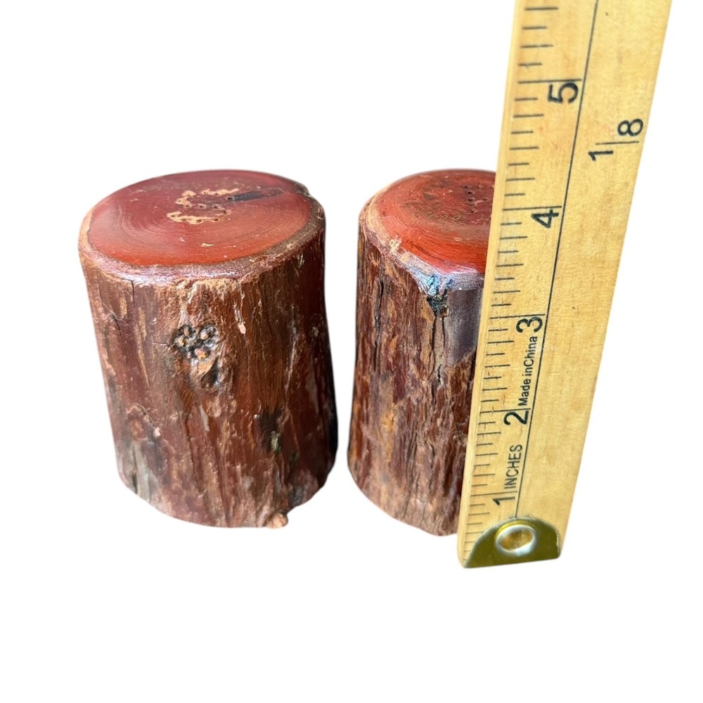 Vintage Tree House California Redwood Log Salt and Pepper Shakers Rustic Cabin - Picture 8 of 9